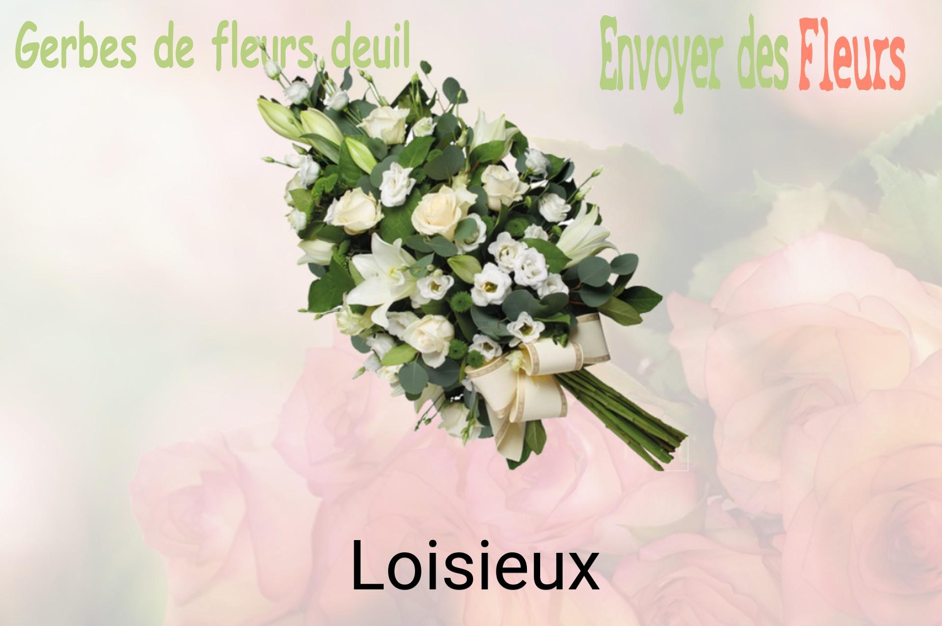 Gerbe de fleurs de deuil livrée à Loisieux